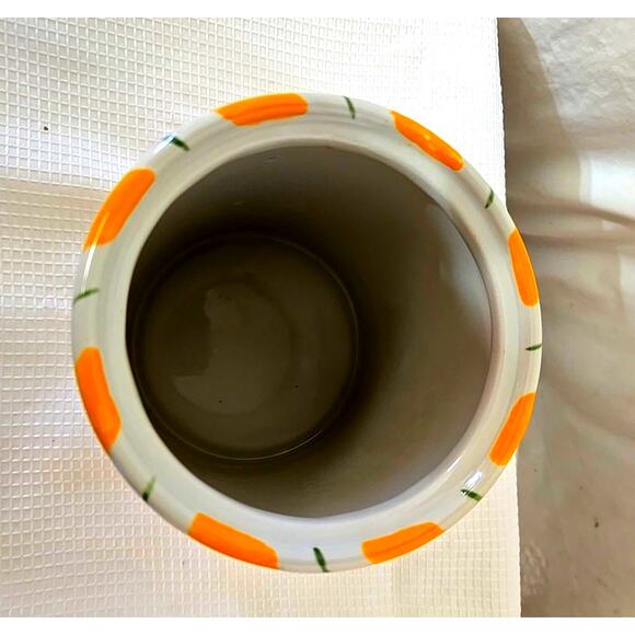 Rare Arlington Designs White Embossed Easter Canister Yellow Green Strips Easter - Picture 5 of 7